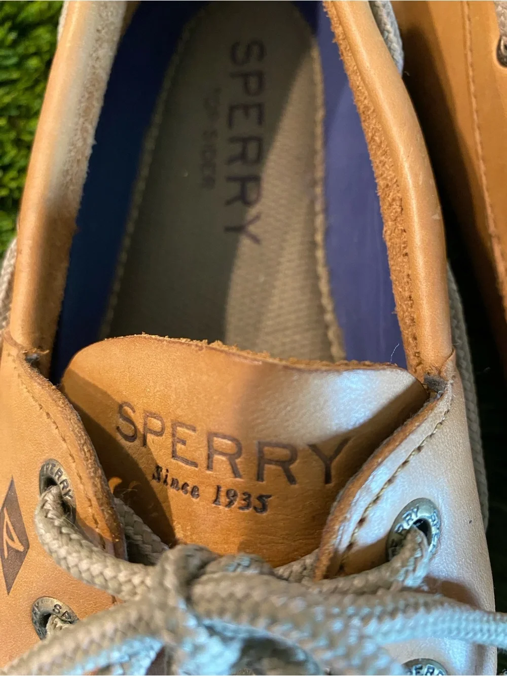 Sperry Top-Sider Men's 10.5 Tan Leather Leeward Boat Shoes Loafers